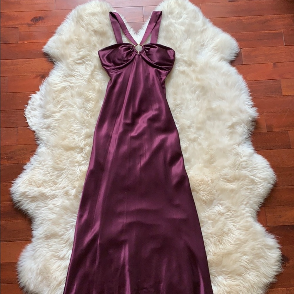 Dark purple evening gown